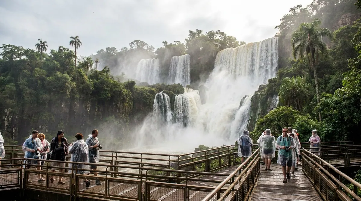 Walkways at the Iguazú Falls on the Brazilian side