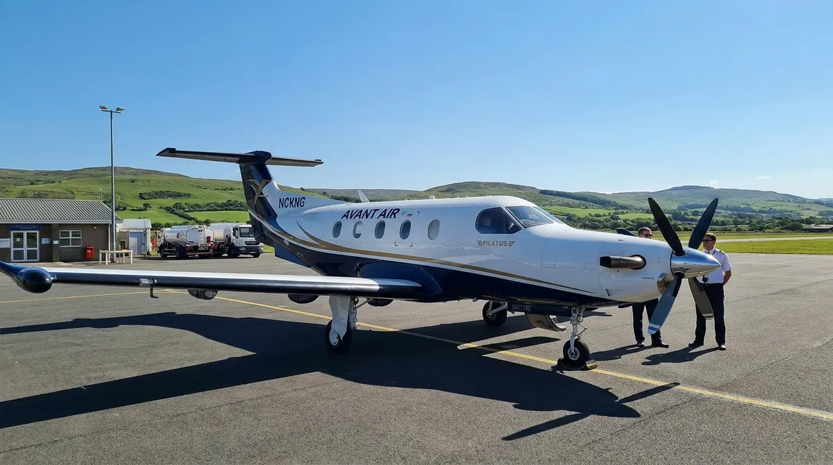 Private air taxi airplane on the tarmac in Paraguay