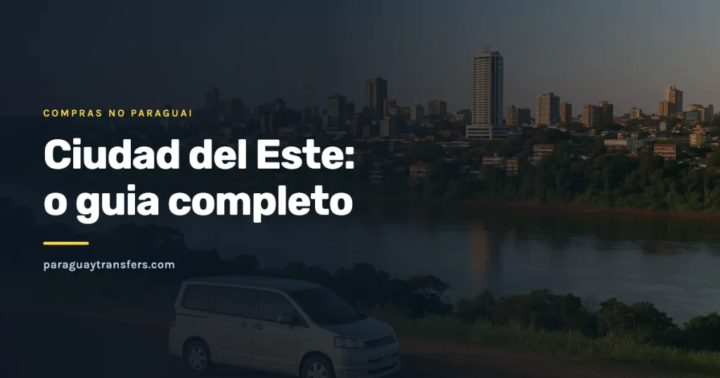Vista de Ciudad del Este do outro lado do rio Parana, na rota de Assuncao