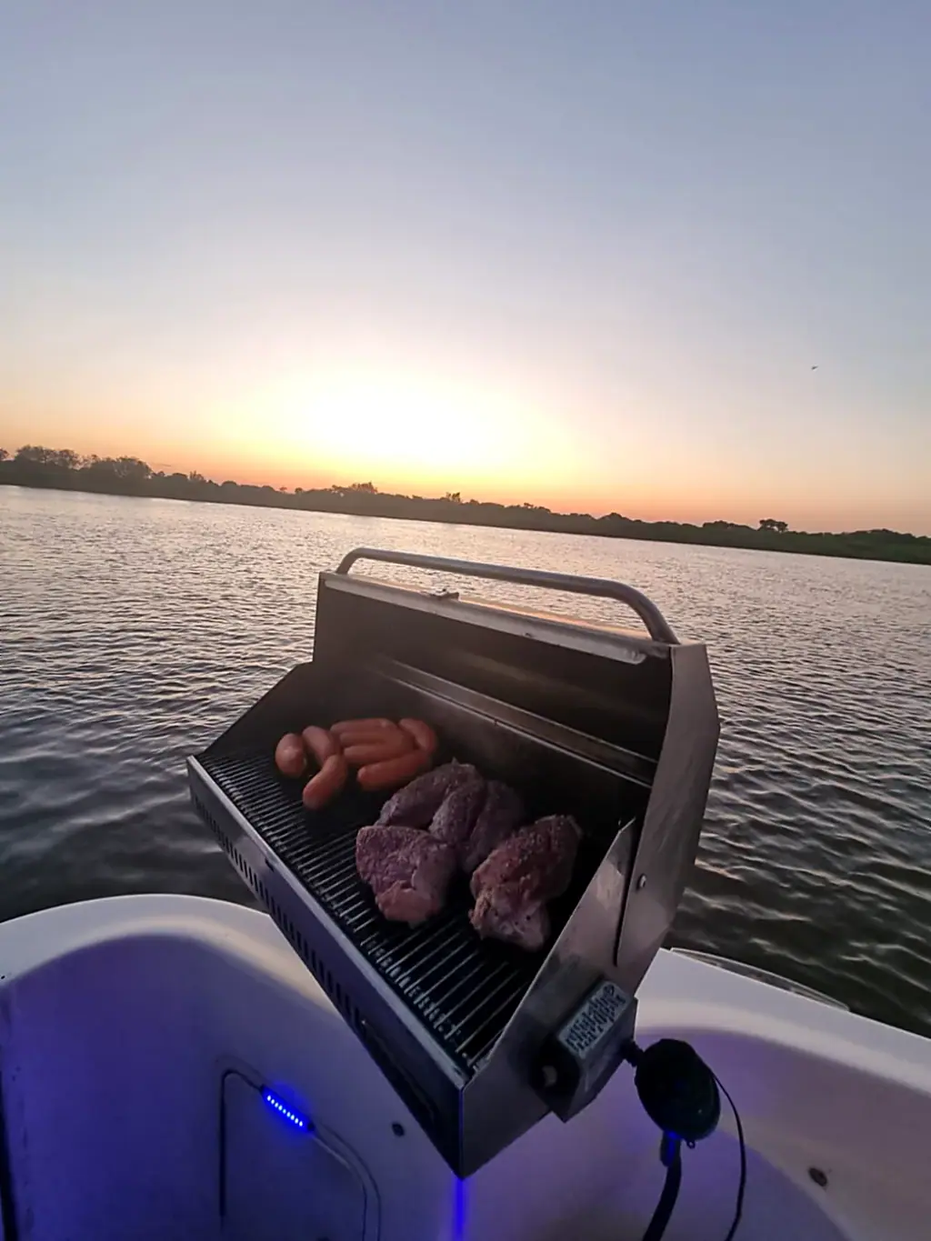 The gas grill sits on the aft deck and there is no charge to use it. Most groups cook duri