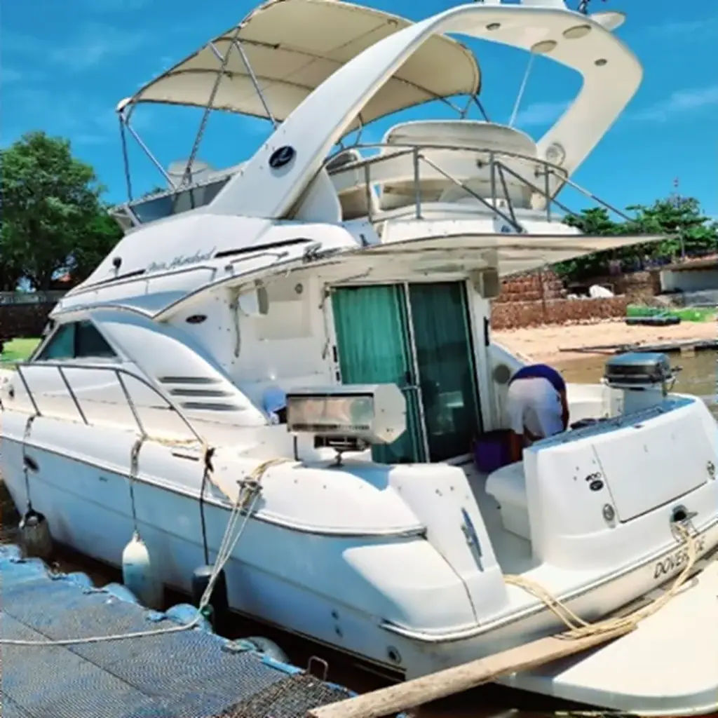 Stern of the yacht with the swim platform