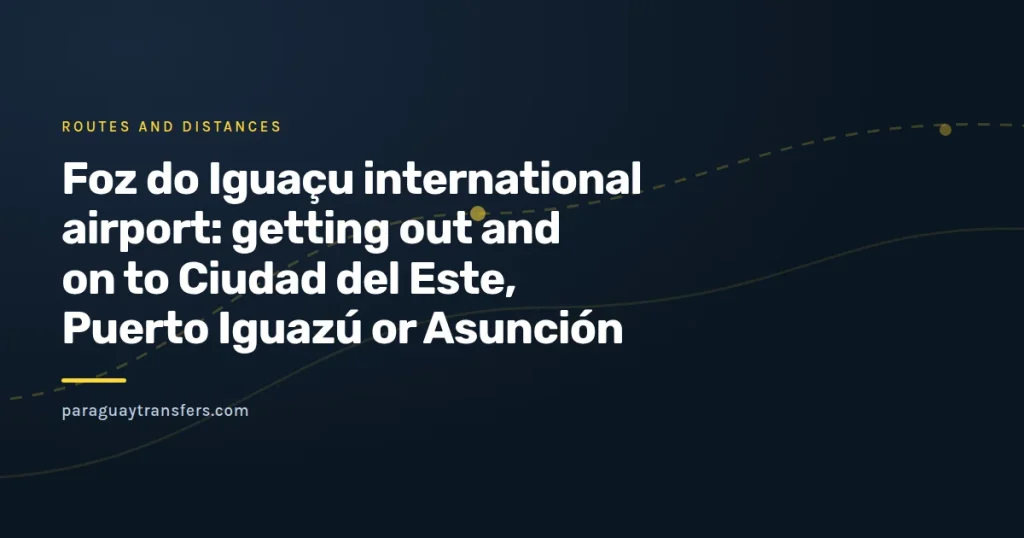 Paraguay Transfers branded cover showing a plane landing and three arrows leaving the airport towards Paraguay, Argentina and Asunción