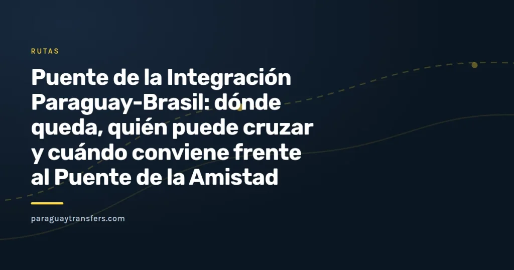Ilustración del puente atirantado sobre el río Paraná entre Presidente Franco y Foz do Iguaçu, con las banderas de Paraguay y Brasil en cada cabecera